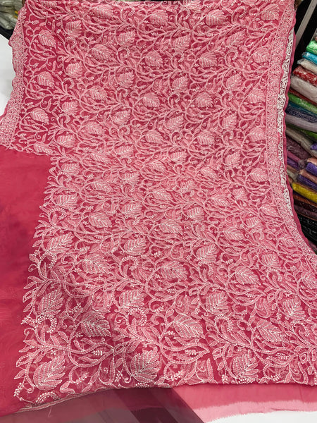 Chikankari allover work sarees