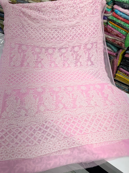 Chikankari allover work sarees