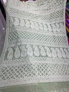 Chikankari allover work sarees