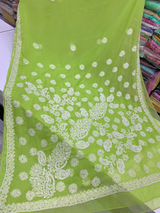 Chikankari georgette saree with Cutdana work