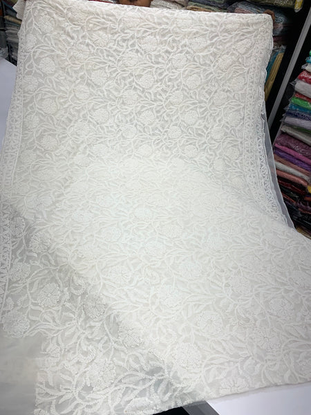 Chikankari allover work sarees