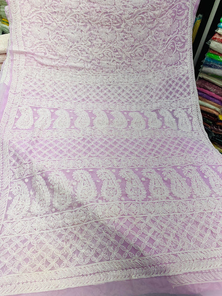 Chikankari allover work sarees