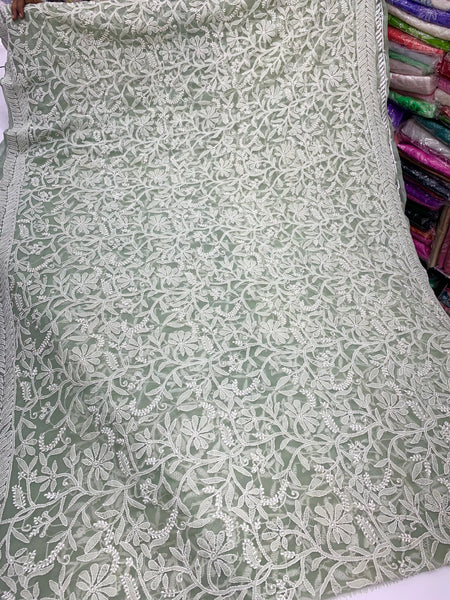 Chikankari allover work sarees