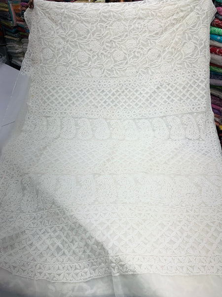 Chikankari allover work sarees