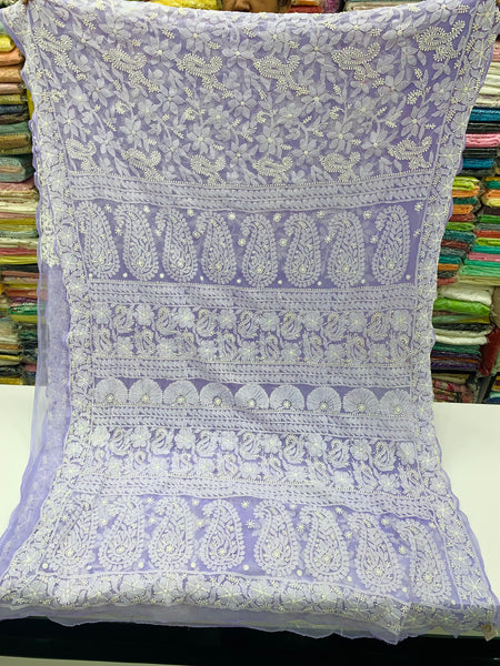 Chikankari allover work sarees